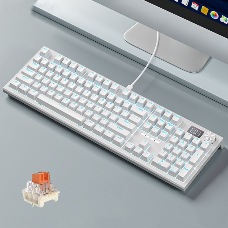 LANGTU LT104 Tastiera meccanica con display retroilluminato Tastiera flessibile fai-da-te, Wired Single Mode Gold Axis (Gray Deep), Wired Single Mode Gold Axis (White), Wired Single Mode Silver Axis (Gray Deep), Wired Single Mode Silver Axis (White)